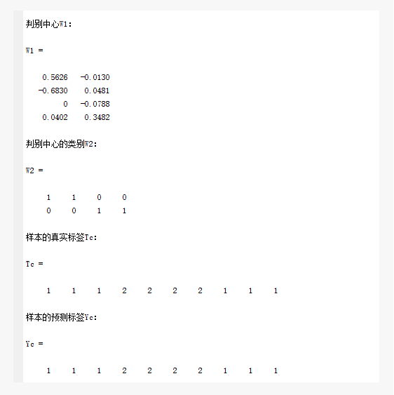 LVQ的训练结果